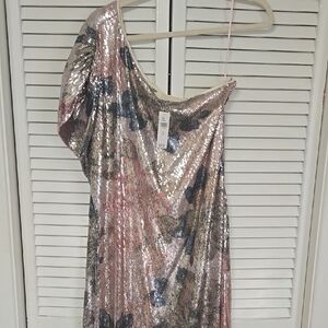 Porridge Sequin One-Shoulder Dress